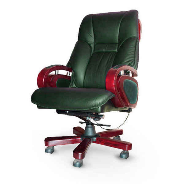 Кожаное кресло руководителя Спрингс зелёное