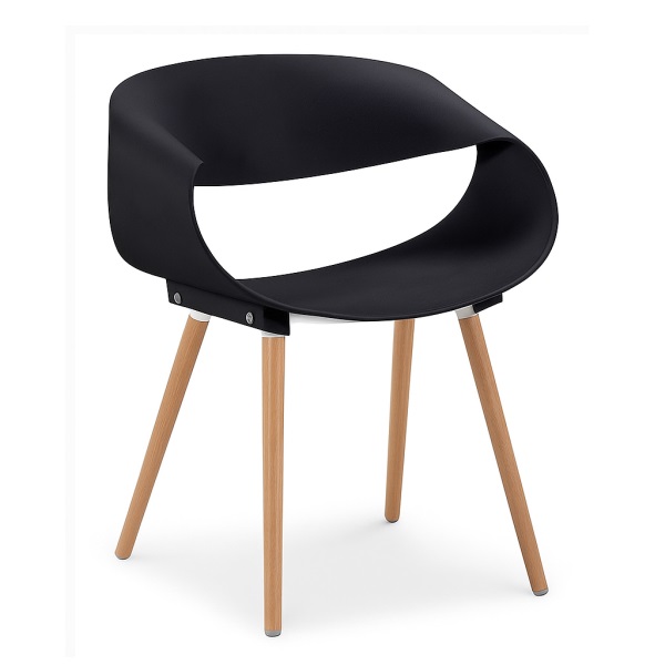 Крісло пластикове для кафе Берта чорне